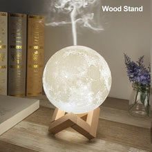 Load image into Gallery viewer, Ultrasonic Moon Air Humidifier with LED Night Lamp