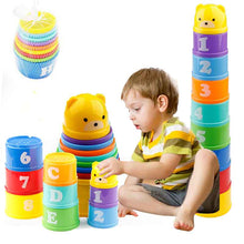Load image into Gallery viewer, 8PCS Educational Baby Toys 6Month Figures Letters Foldind Stack Cup Tower